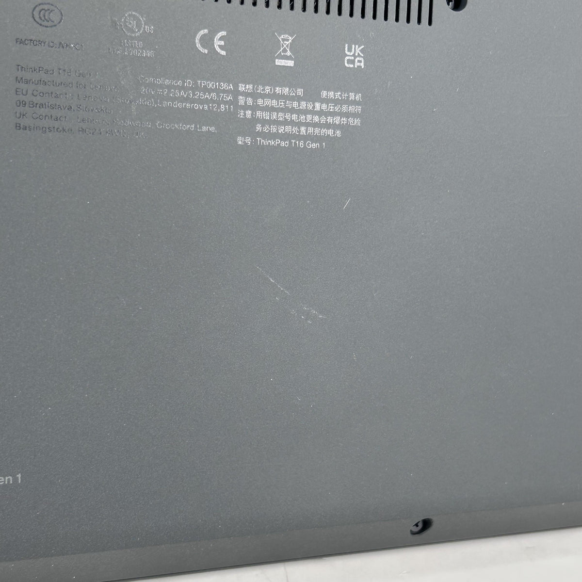 Lenovo ThinkPad T16 Gen 1 Gray 2.2 GHz Intel Core i7 12th Gen. 16GB RAM 512GB Solid State Drive